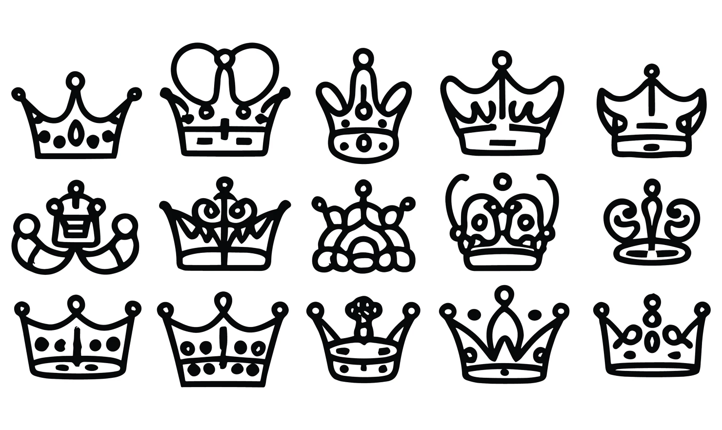 Crowns customizable icon set design #34547