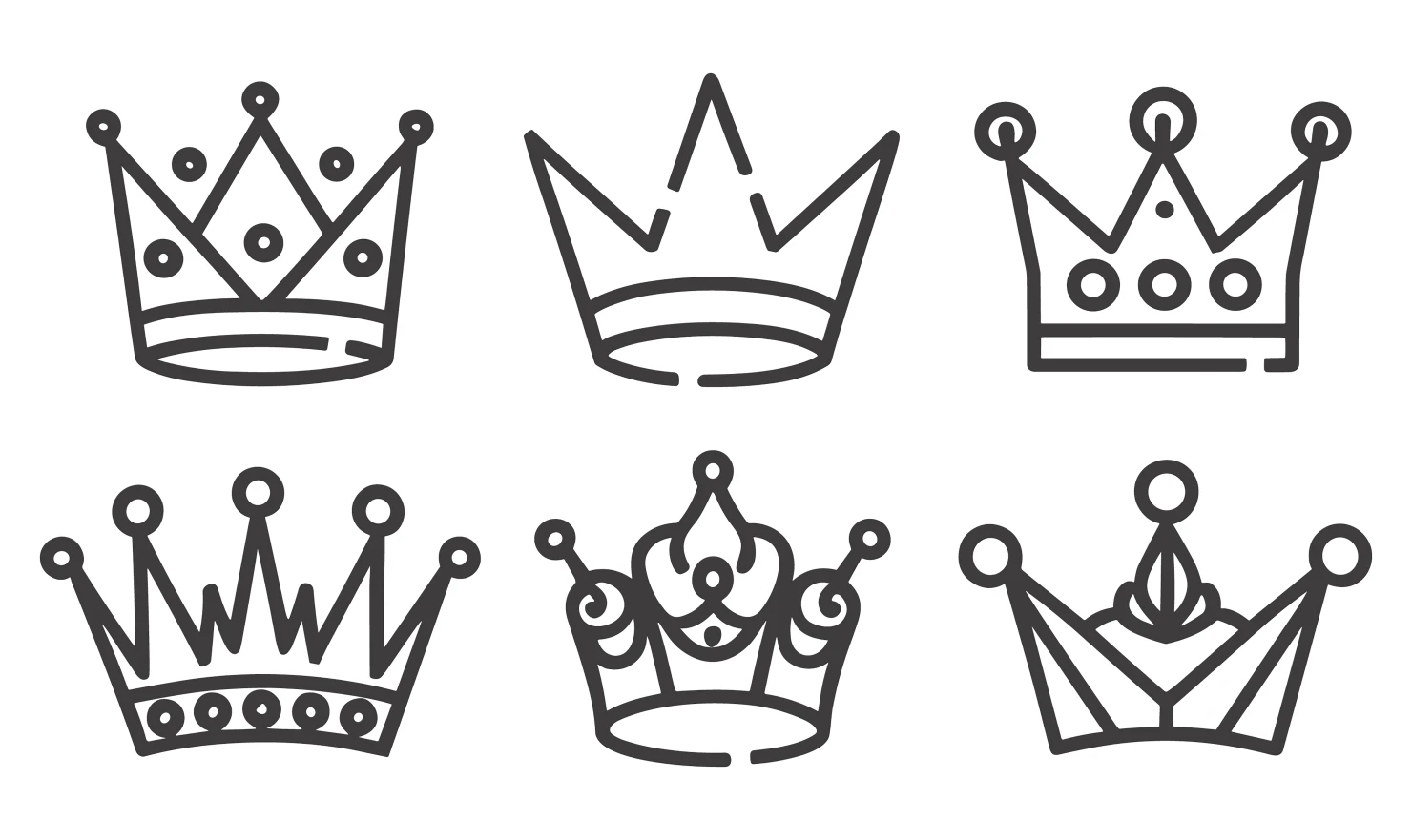 Crowns customizable icon set design #34551
