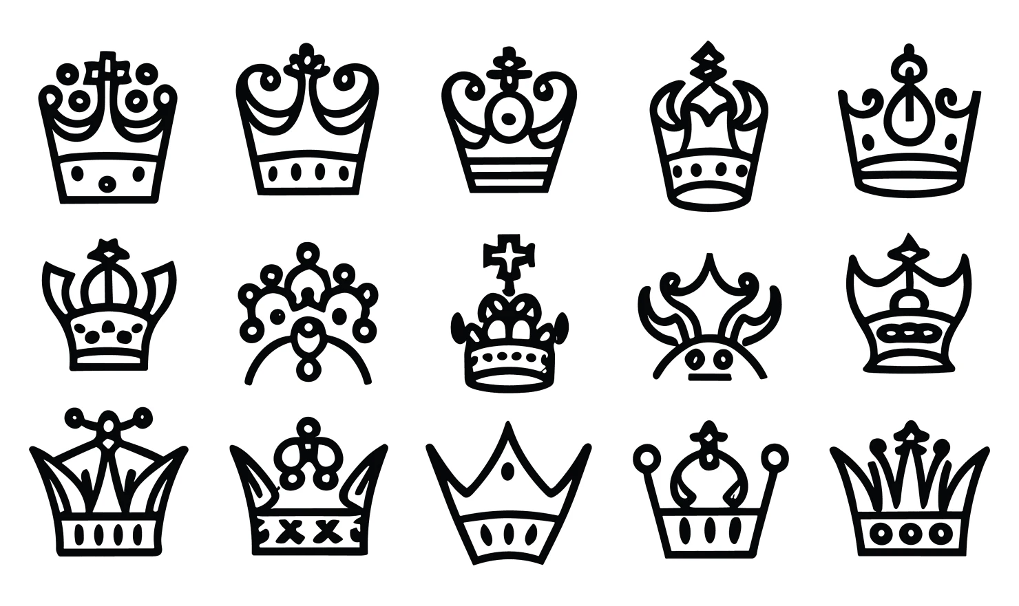 Crowns customizable icon set design #34554