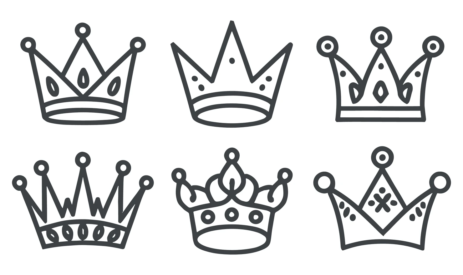 Crowns customizable icon set design #34556