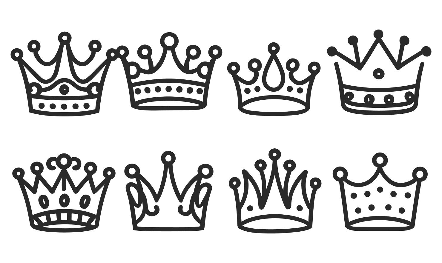 Crowns customizable icon set design #34557
