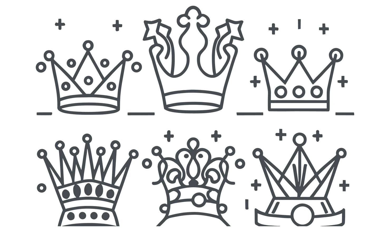 Crowns customizable icon set design #34559