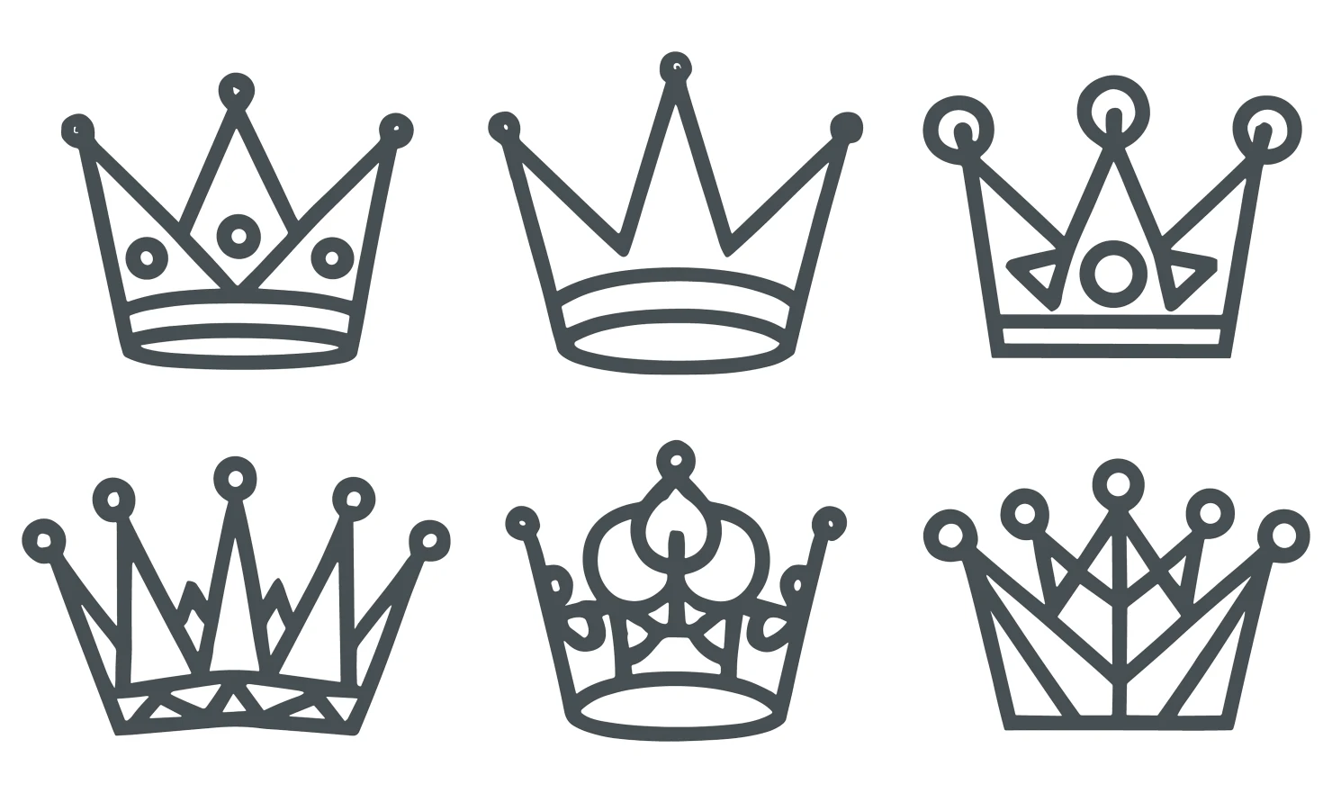 Crowns customizable icon set design #34560