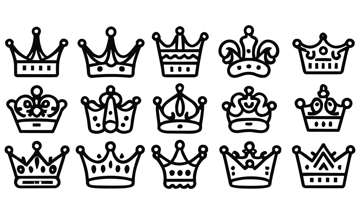 Crowns customizable icon set design #34562