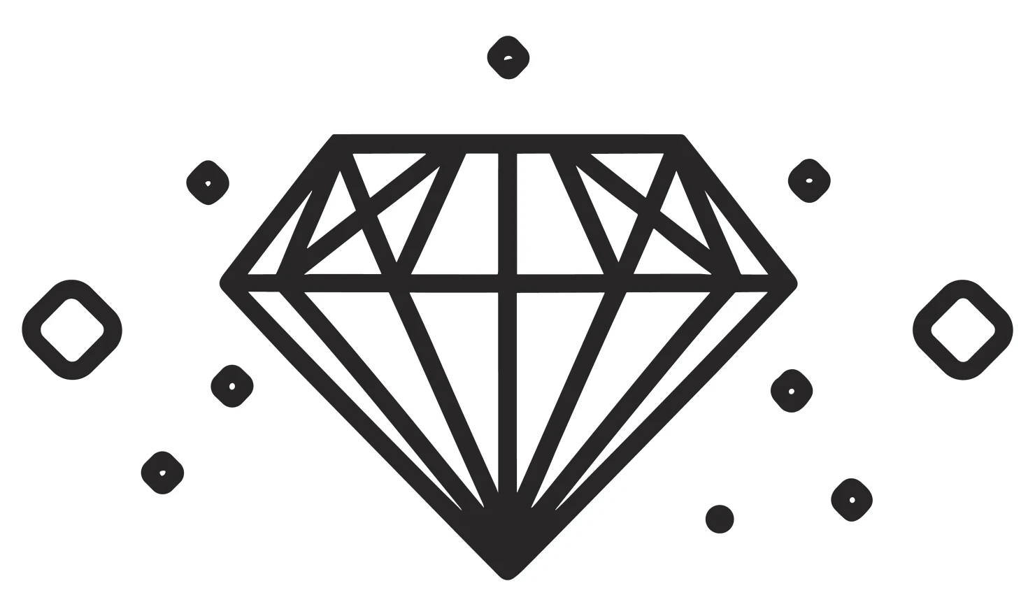 Diamonds customizable icon set design #34564