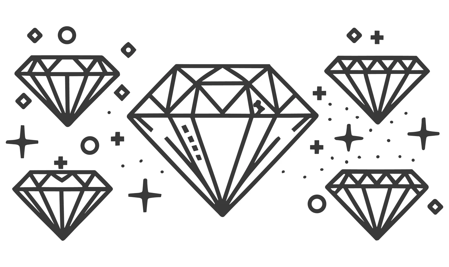 Diamonds customizable icon set design #34565