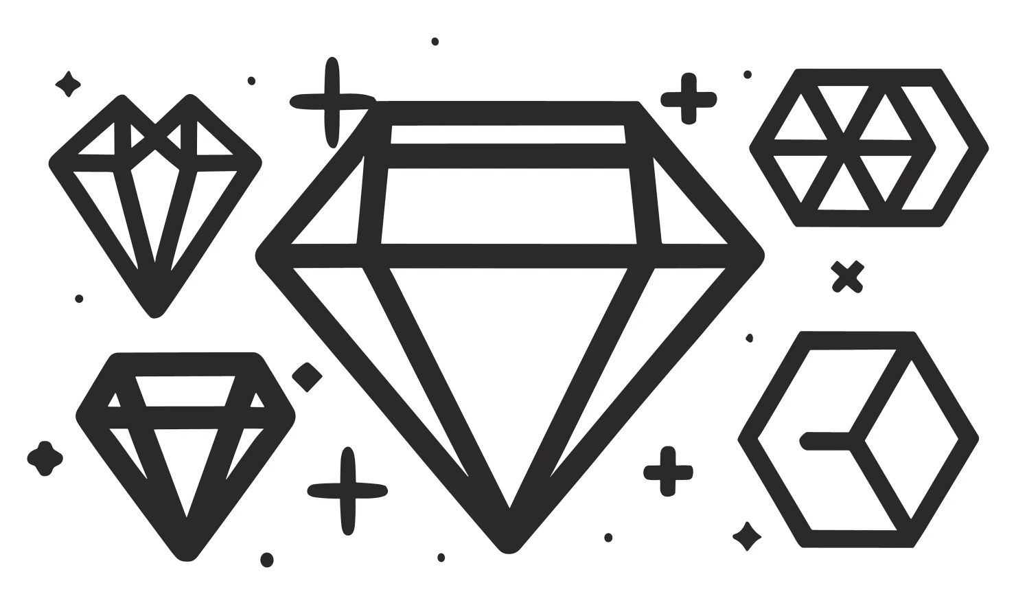 Diamonds customizable icon set design #34566