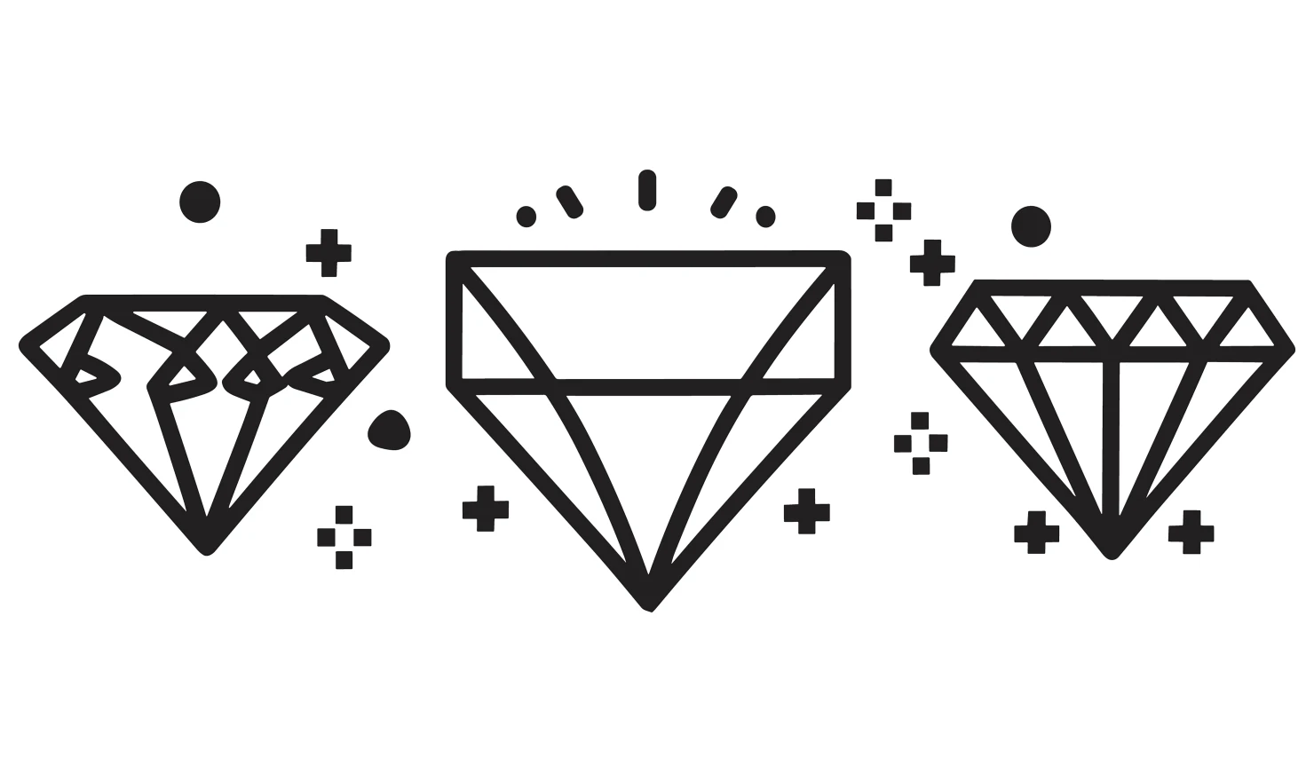 Diamonds customizable icon set design #34567