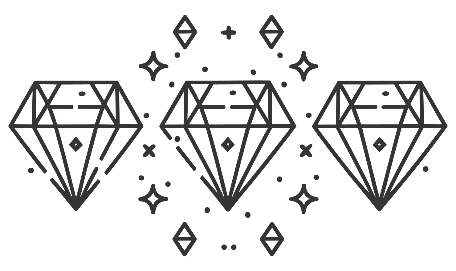 Diamonds customizable icon set design #34571