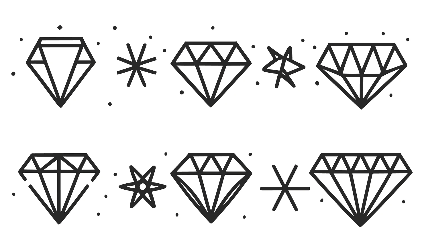 Diamonds customizable icon set design #34575