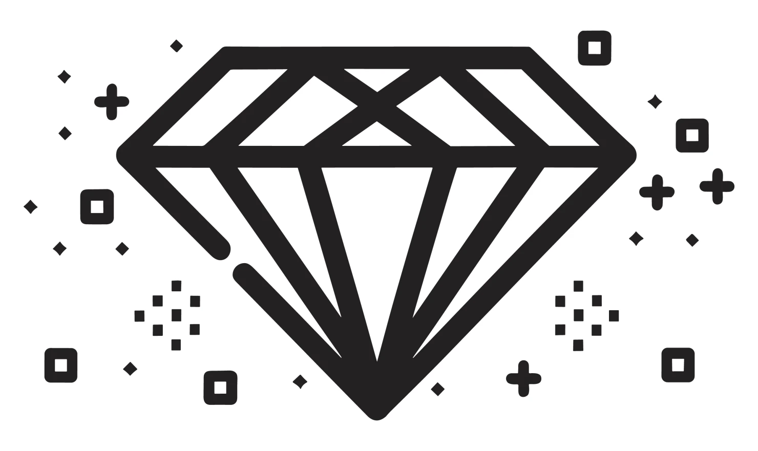 Diamonds customizable icon set design #34578