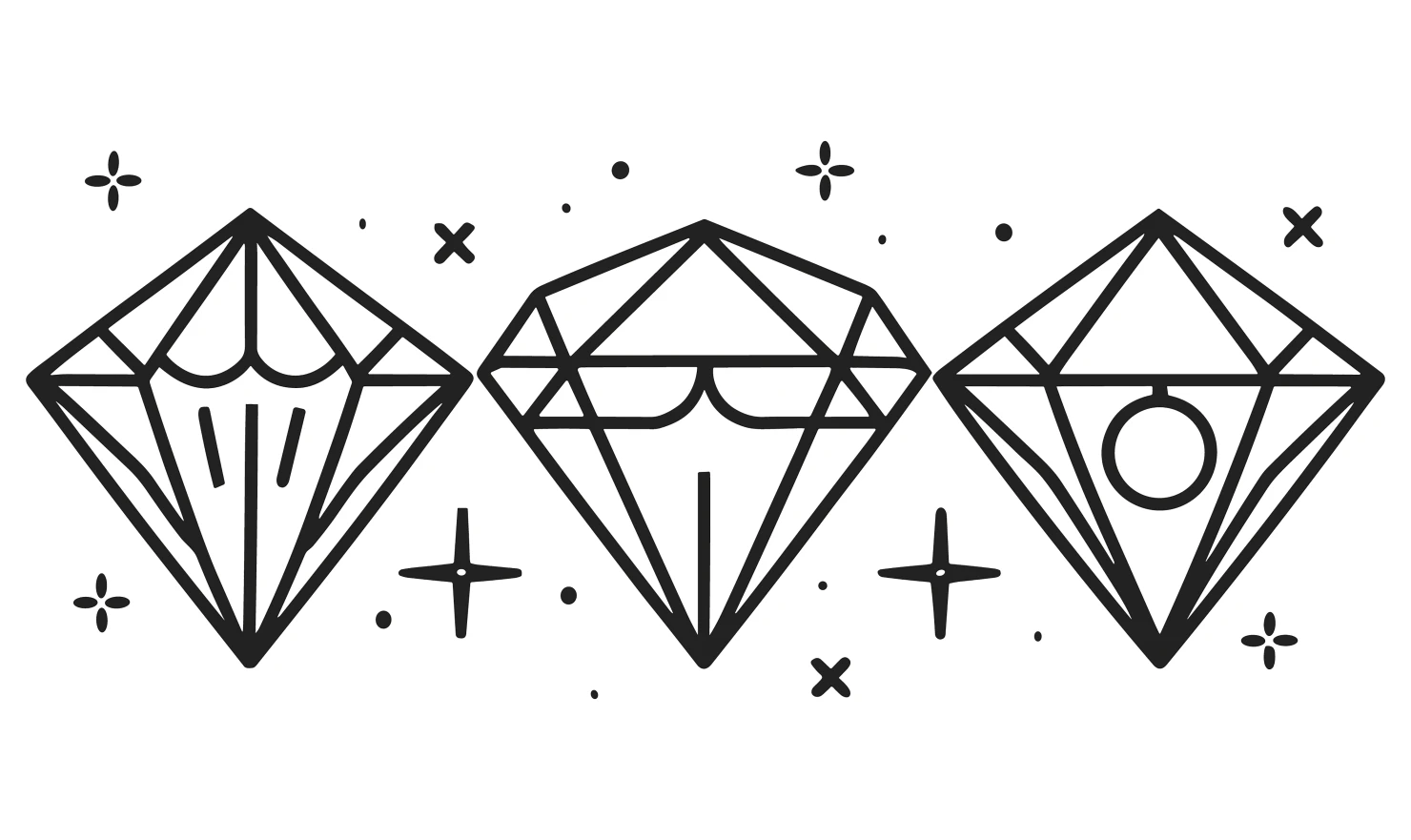 Diamonds customizable icon set design #34582