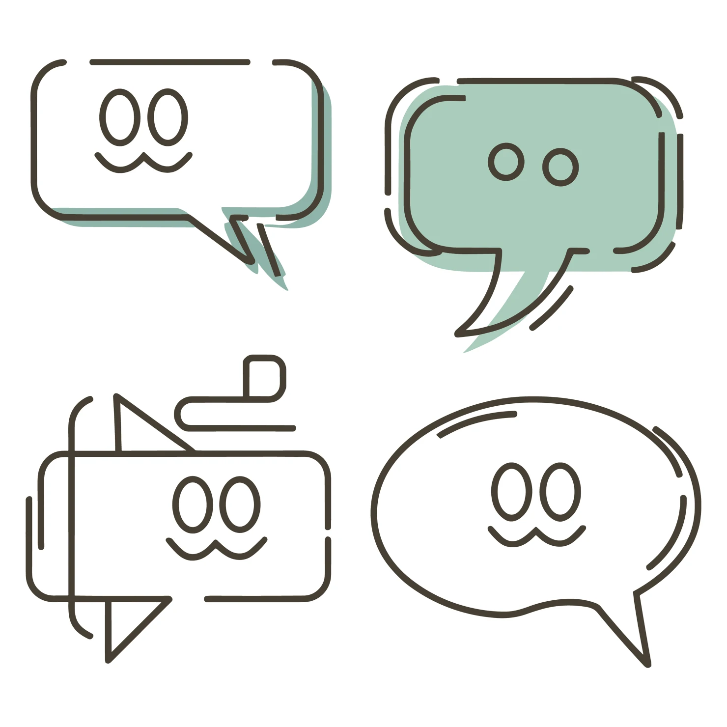Chats customizable icon set design #34605