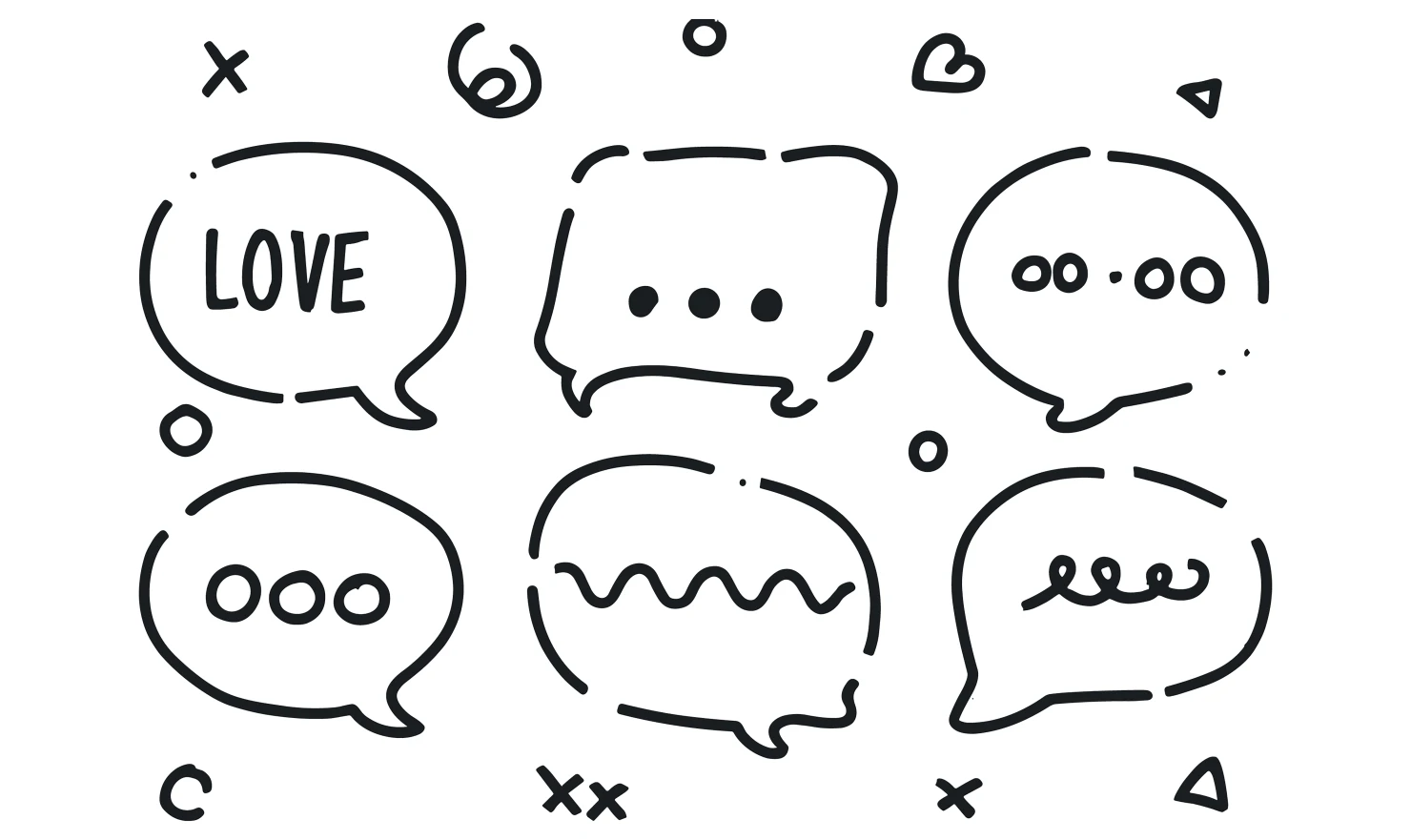 Chats customizable icon set design #34612