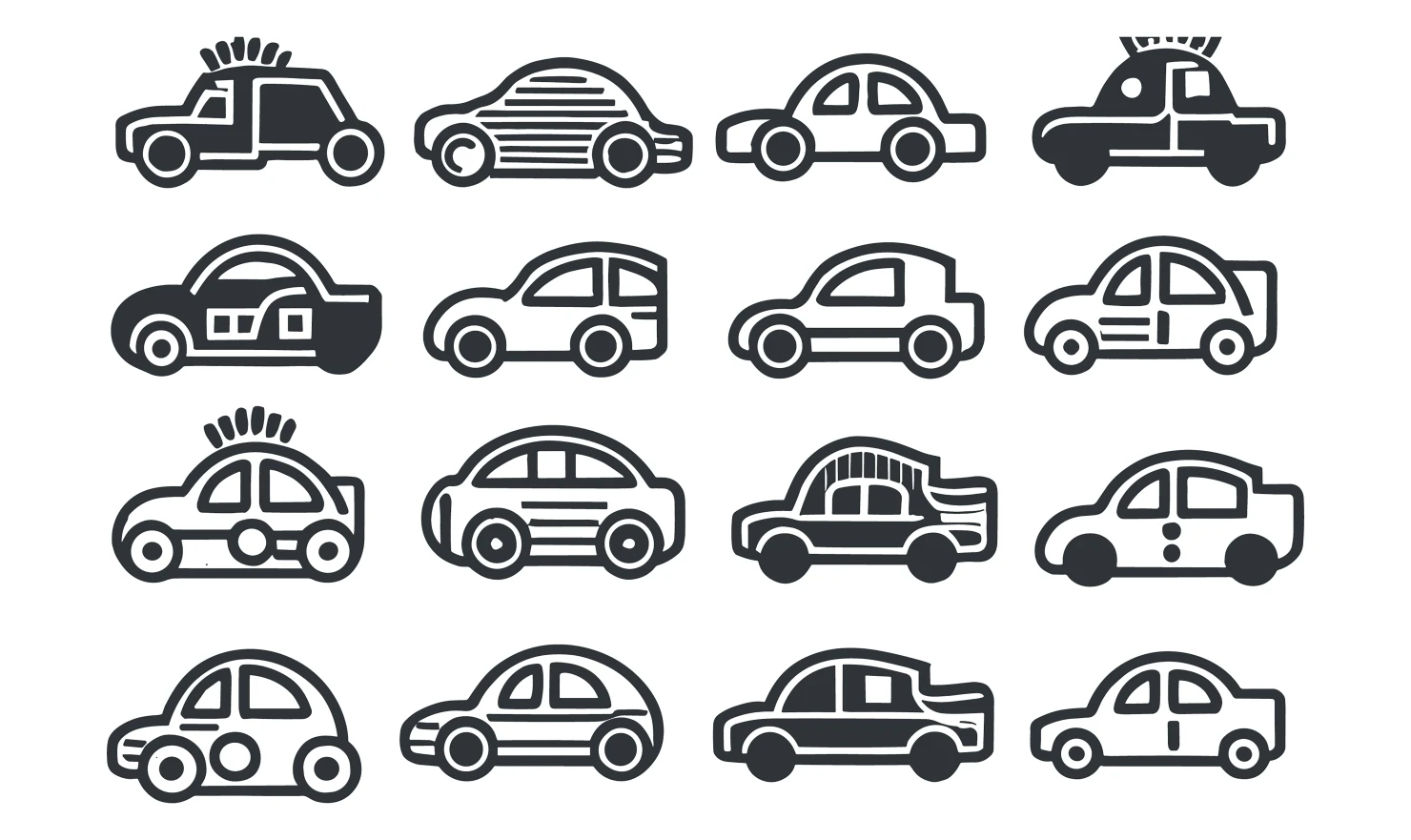 Cars customizable icon set design #34638