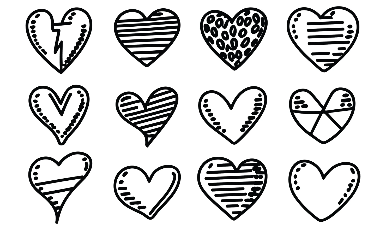 Hearts customizable icon set design #34651