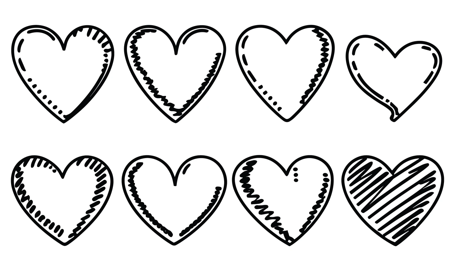 Hearts customizable icon set design #34652