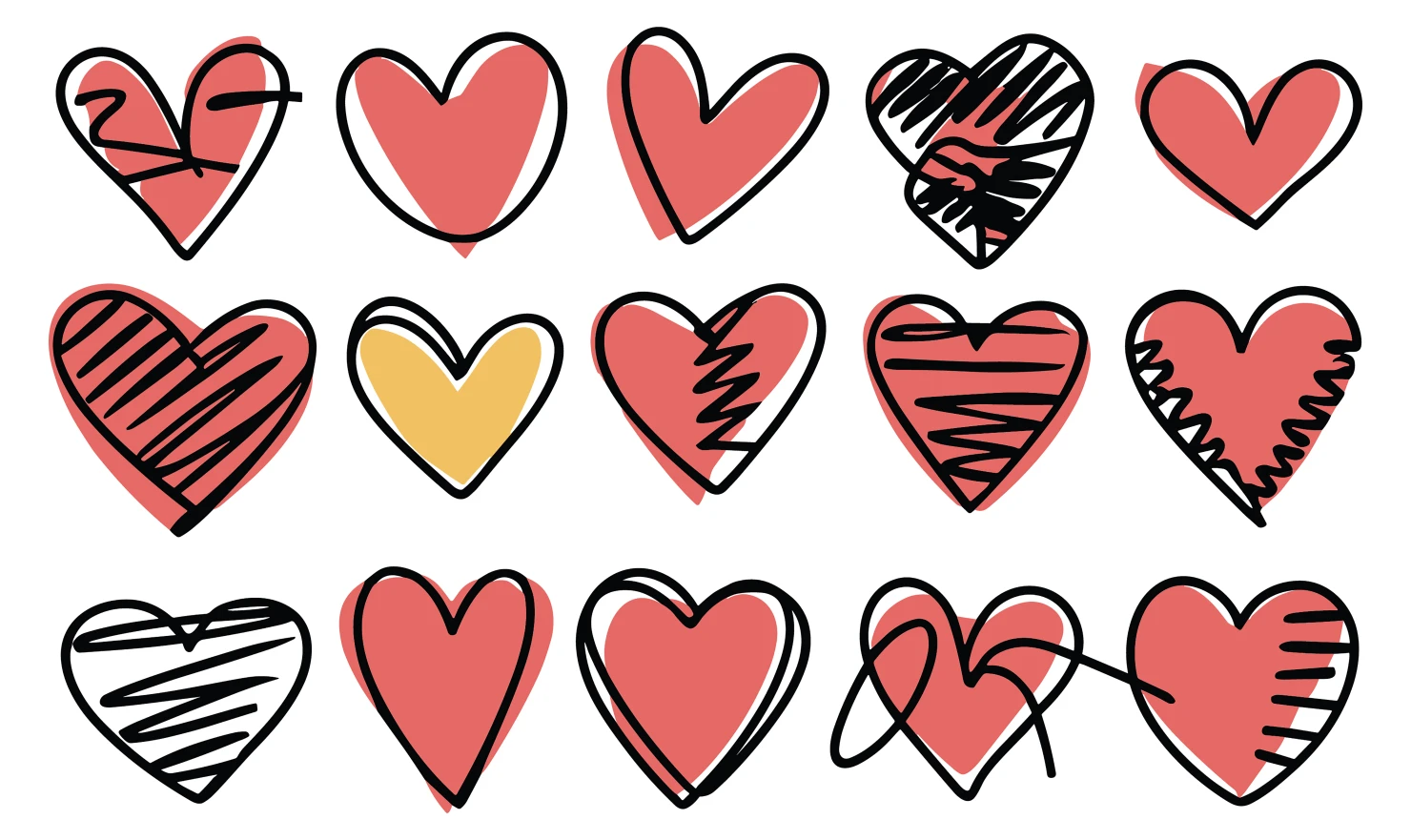 Hearts customizable icon set design #34653