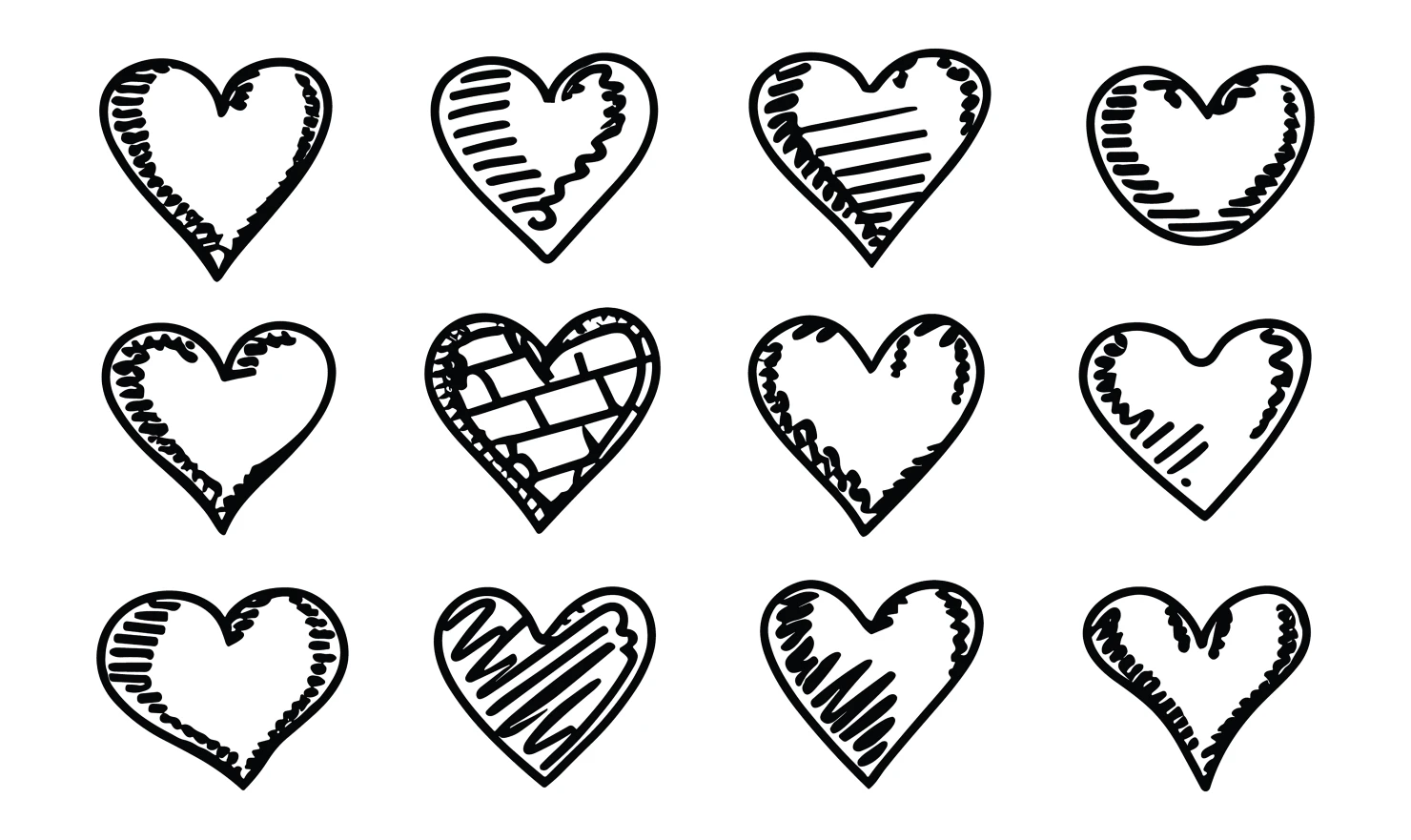 Hearts customizable icon set design #34654