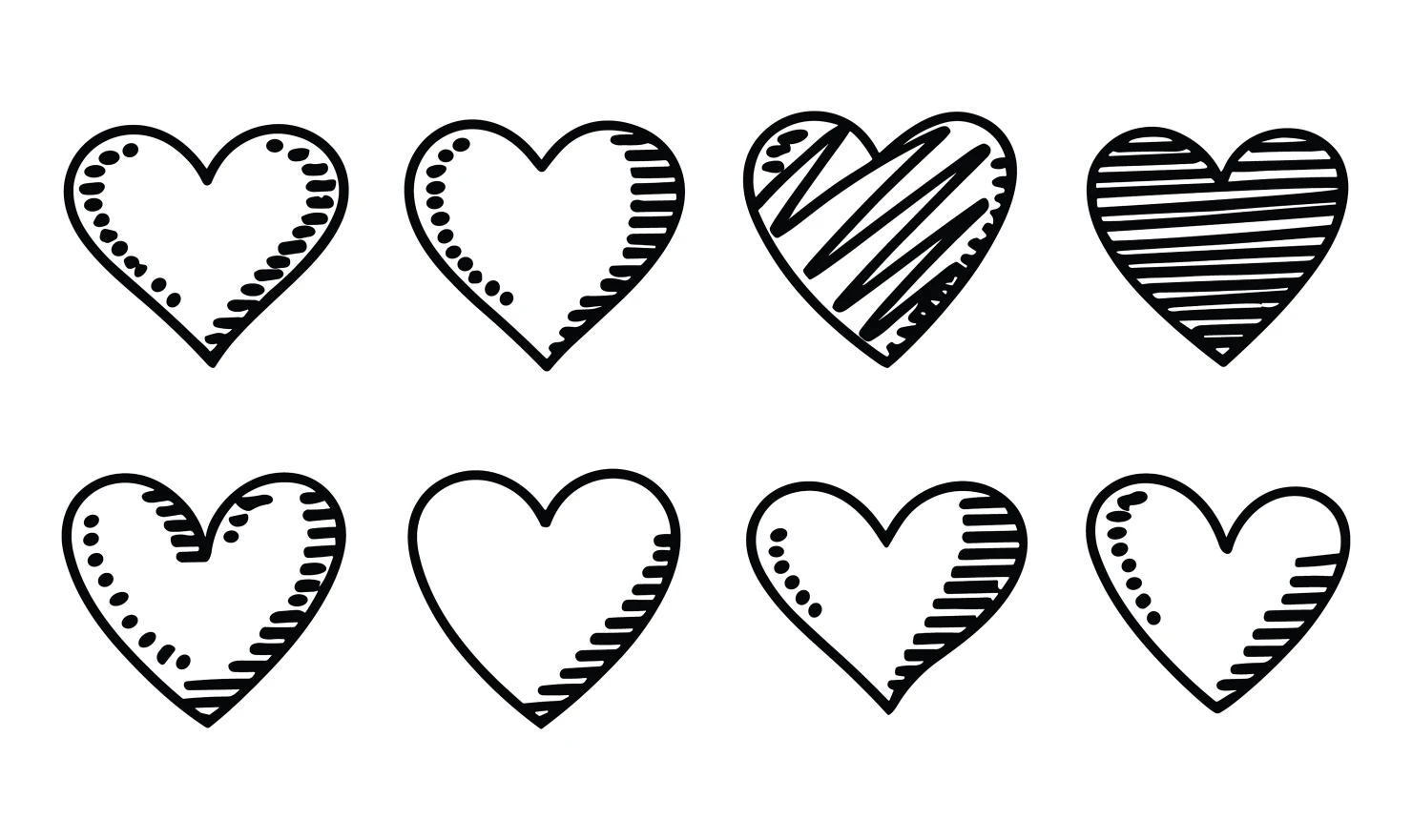 Hearts customizable icon set design #34656