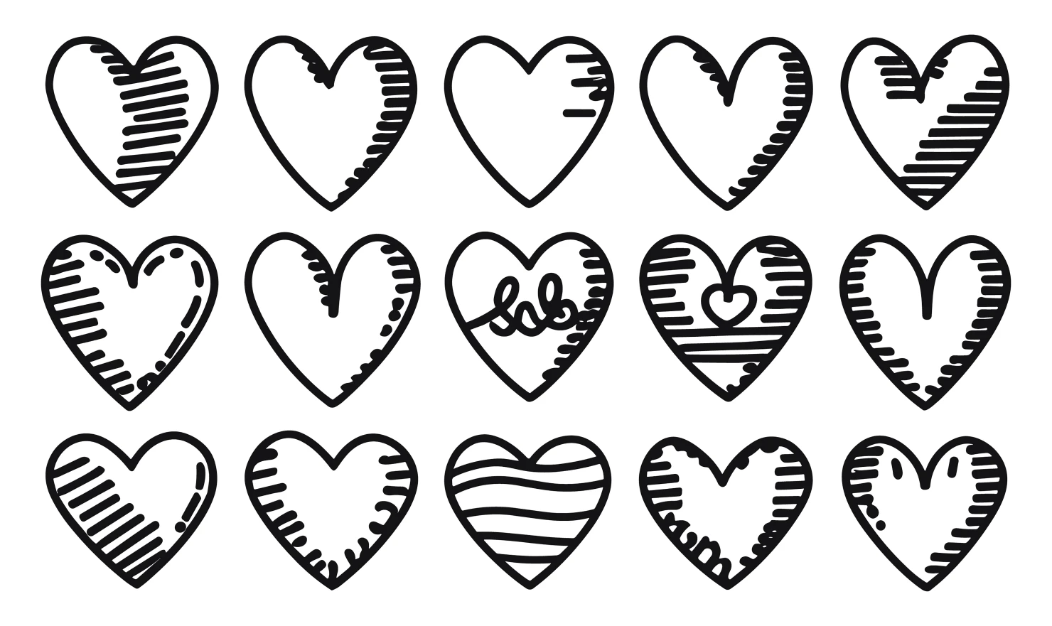Hearts customizable icon set design #34657