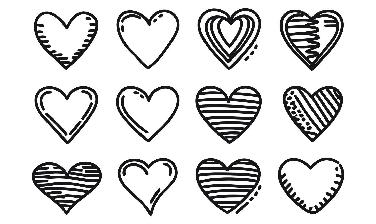 Hearts customizable icon set design #34658