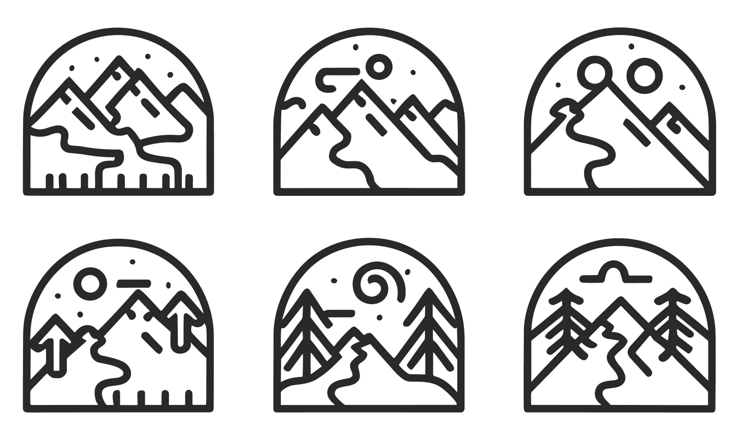 Mountains customizable icon set design #34659