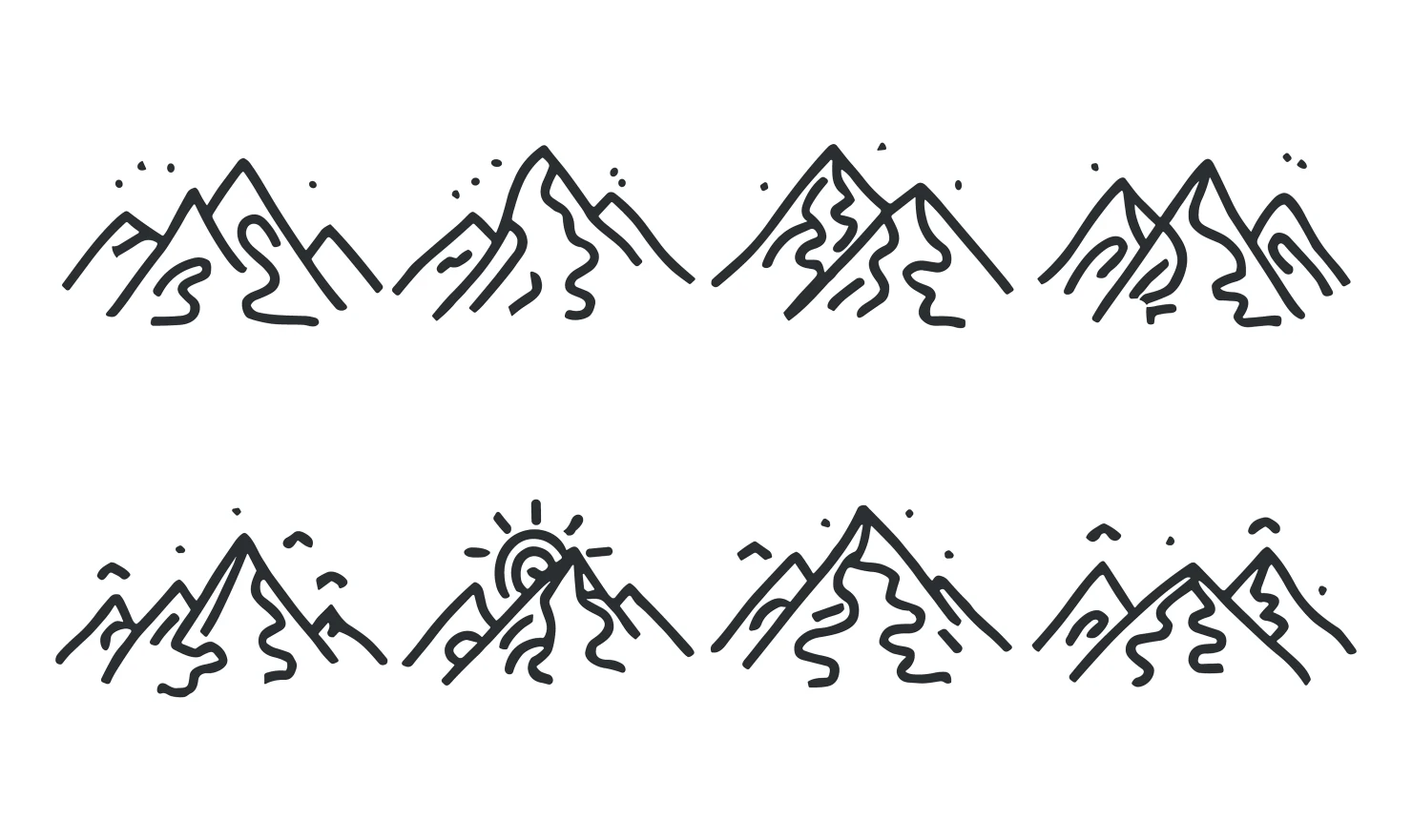 Mountains customizable icon set design #34661