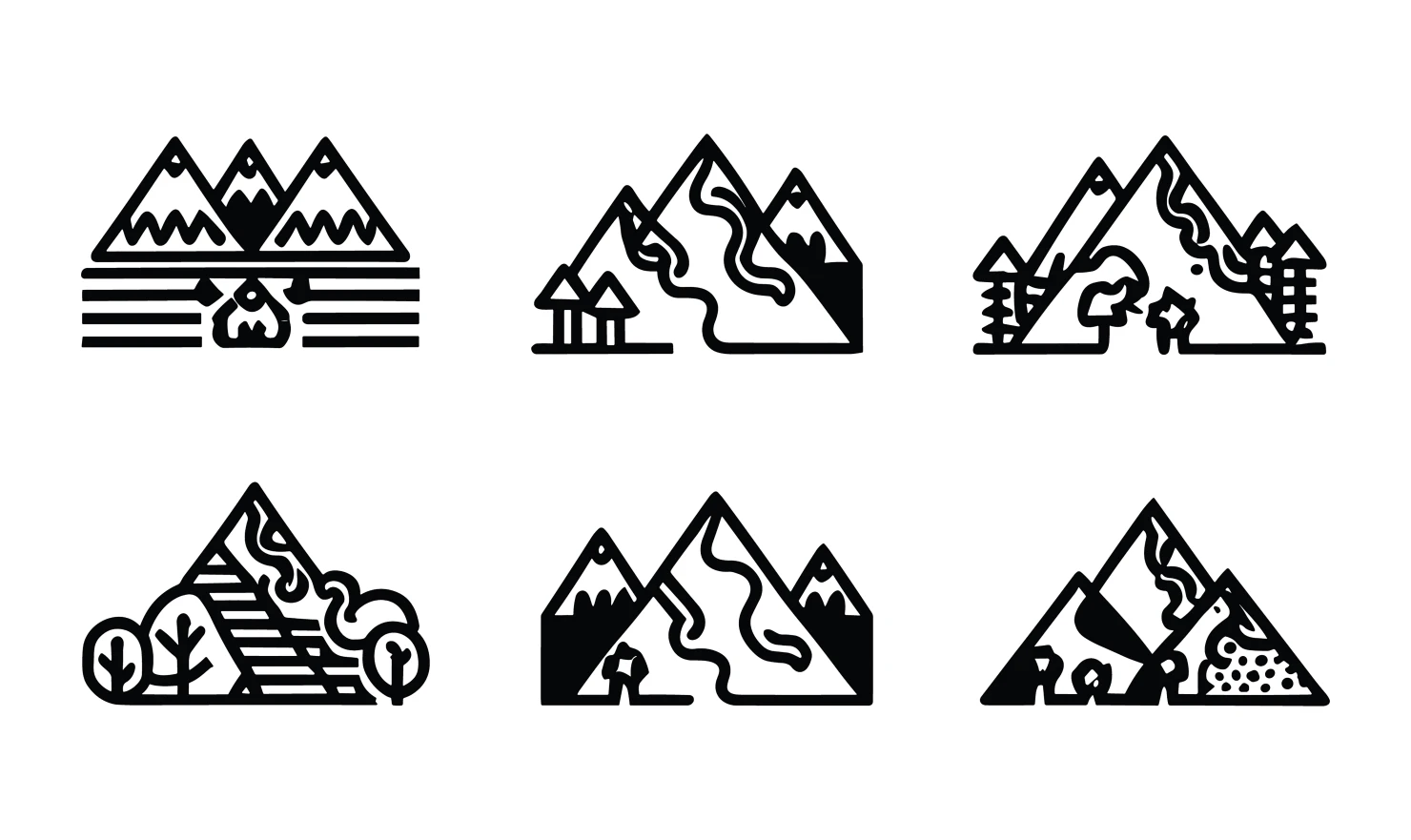 Mountains customizable icon set design #34662
