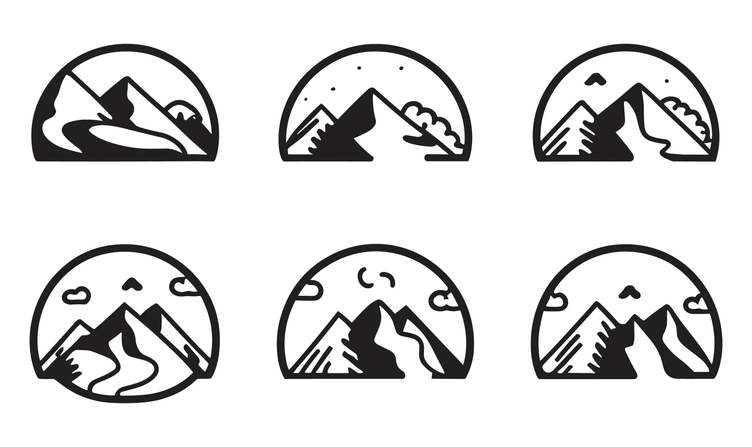 Mountains customizable icon set design #34663
