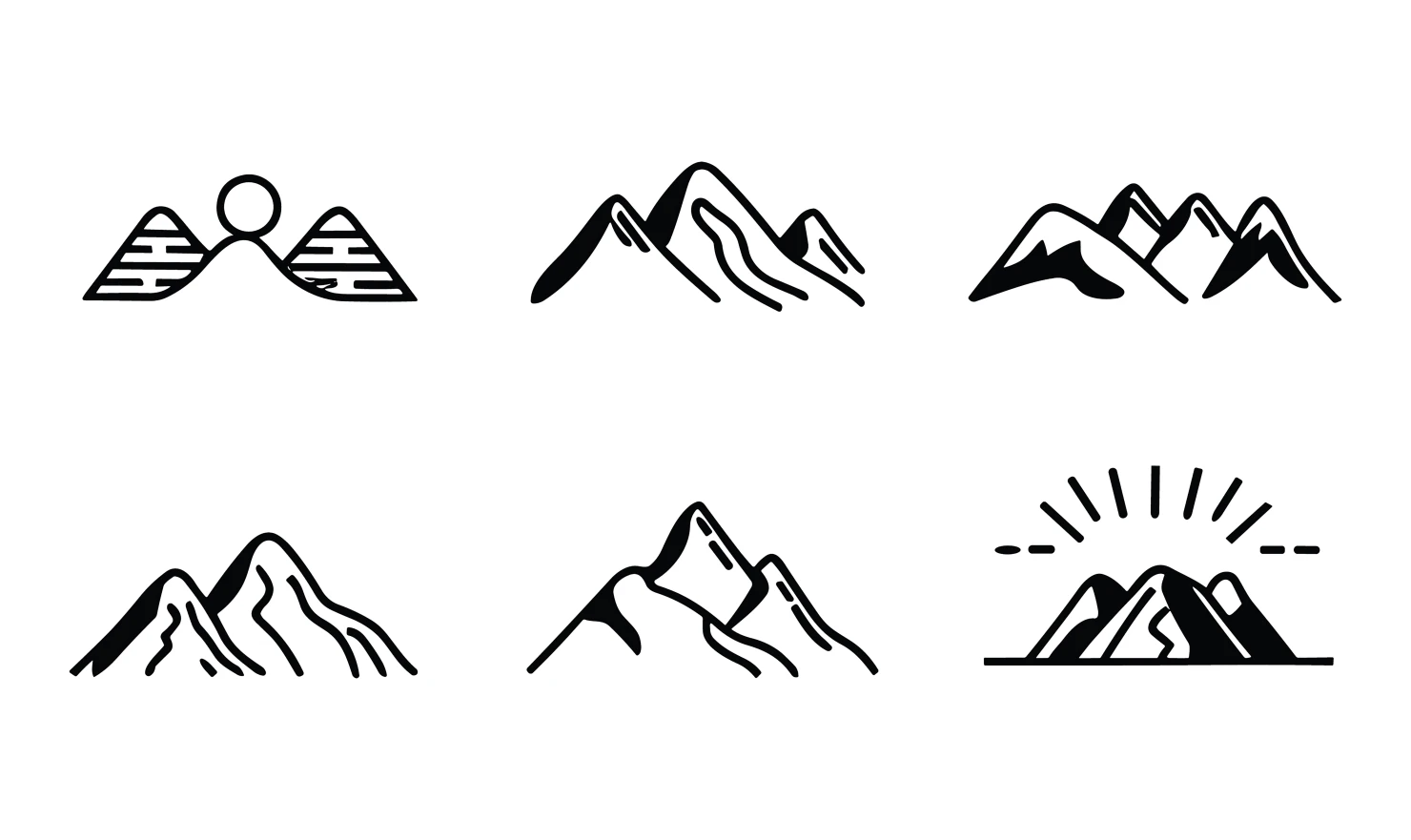 Mountains customizable icon set design #34665
