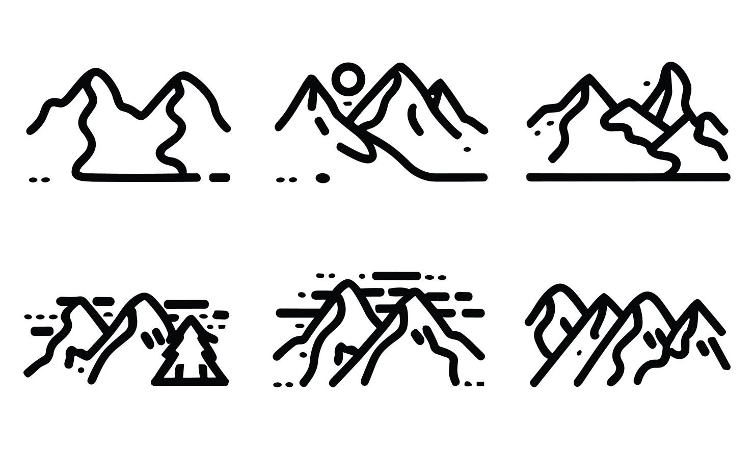 Mountains customizable icon set design #34666