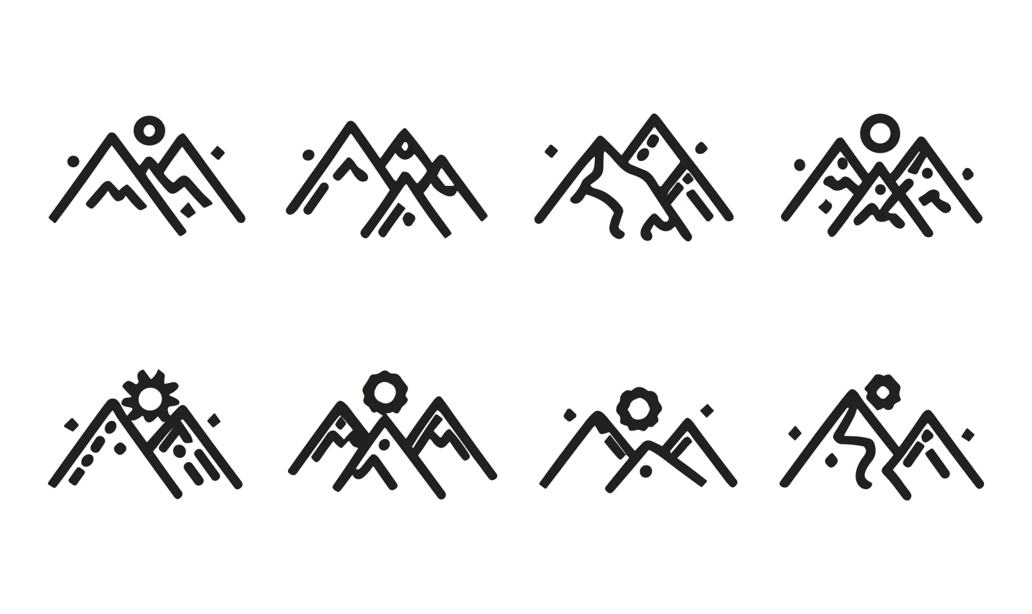 Mountains customizable icon set design #34667