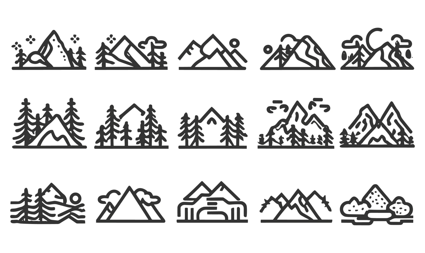 Mountains customizable icon set design #34668