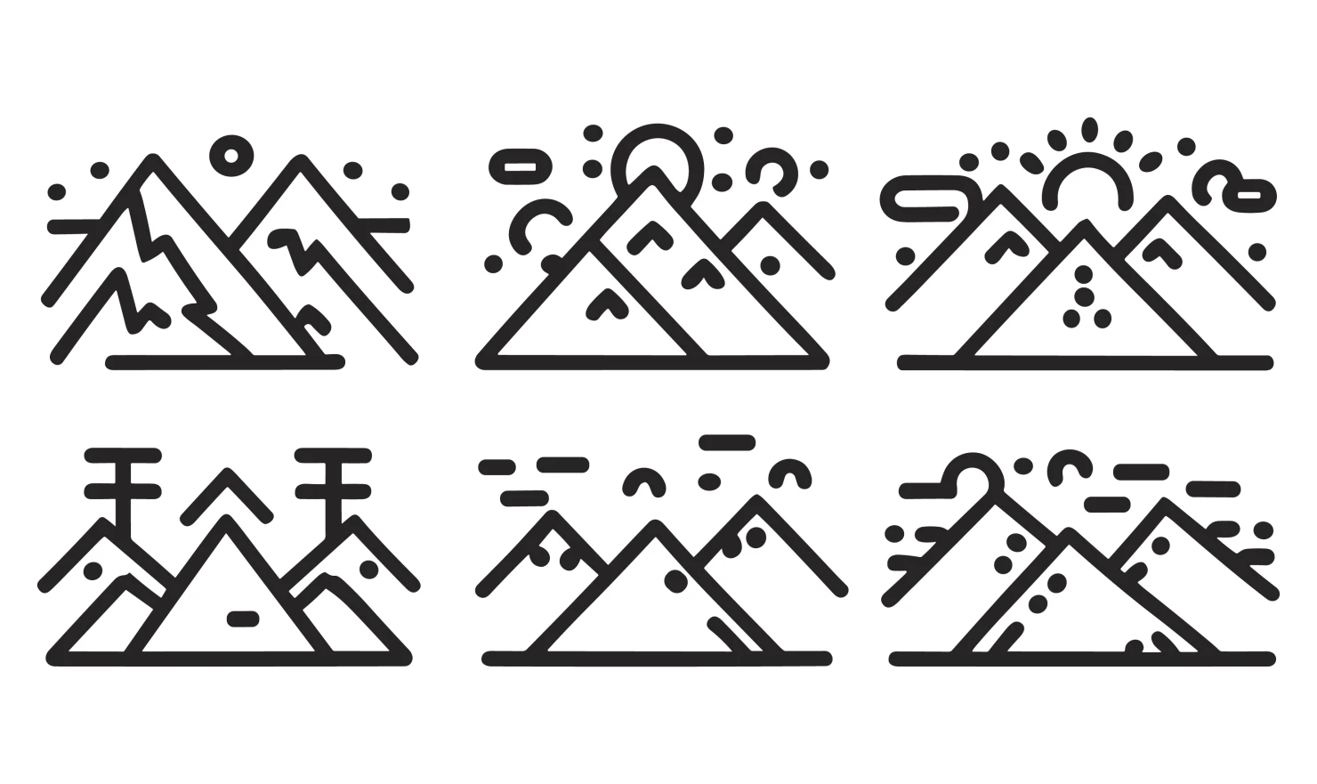 Mountains customizable icon set design #34670