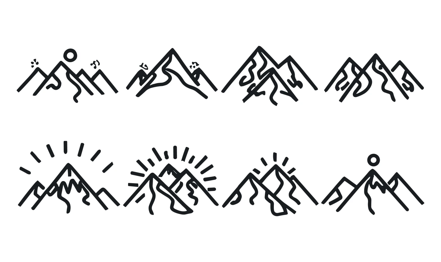 Mountains customizable icon set design #34672