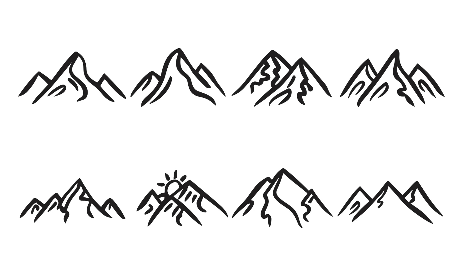 Mountains customizable icon set design #34673