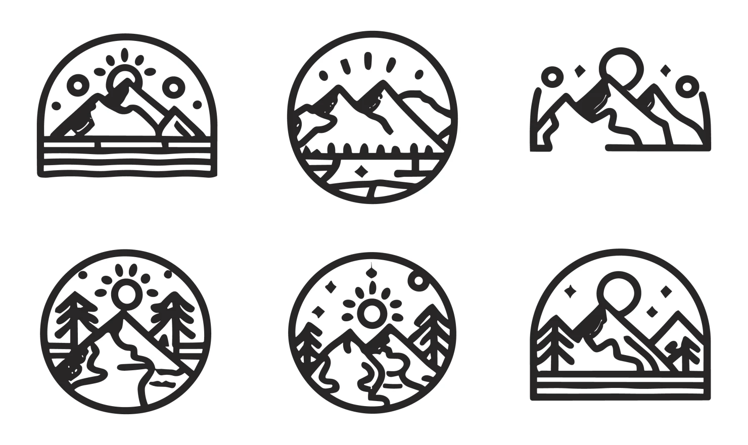 Mountains customizable icon set design #34674