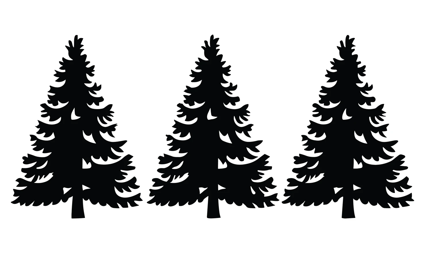 Pine trees customizable silhouettes set design #34677