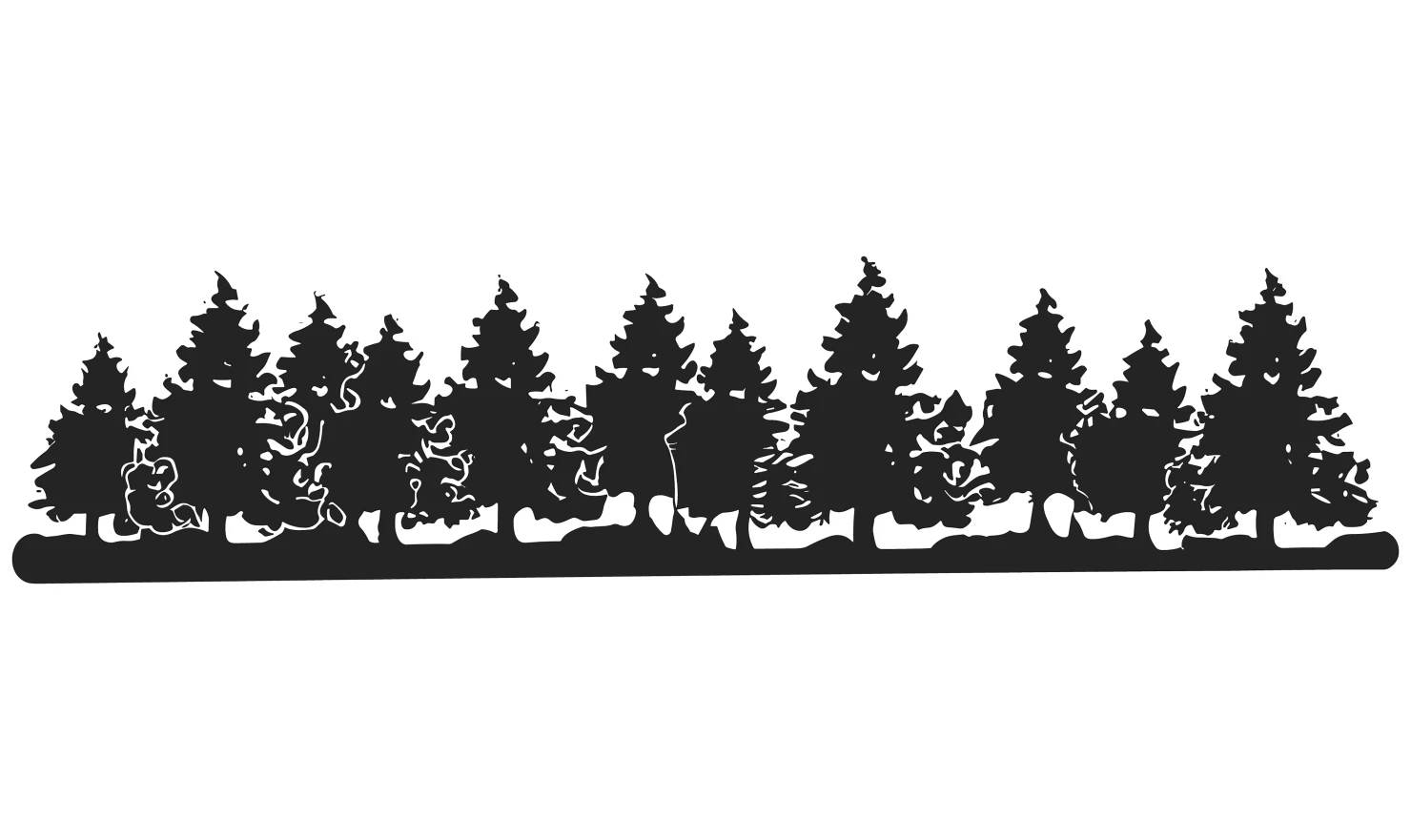 Pine trees customizable silhouettes set design #34683