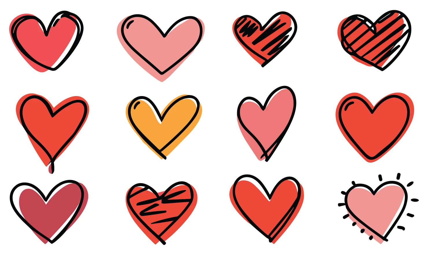 Hearts customizable icon set design #34691