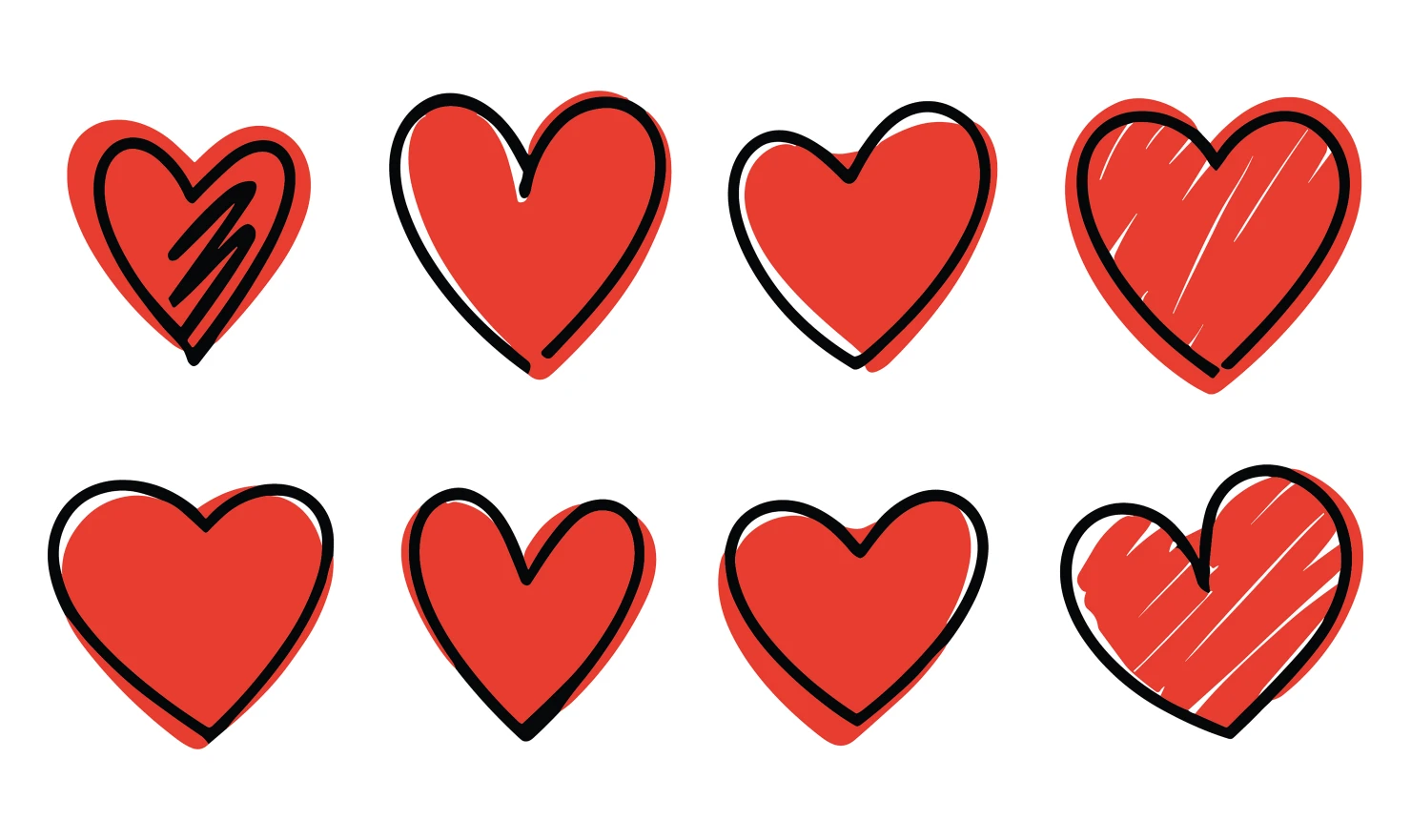 Hearts customizable icon set design #34692