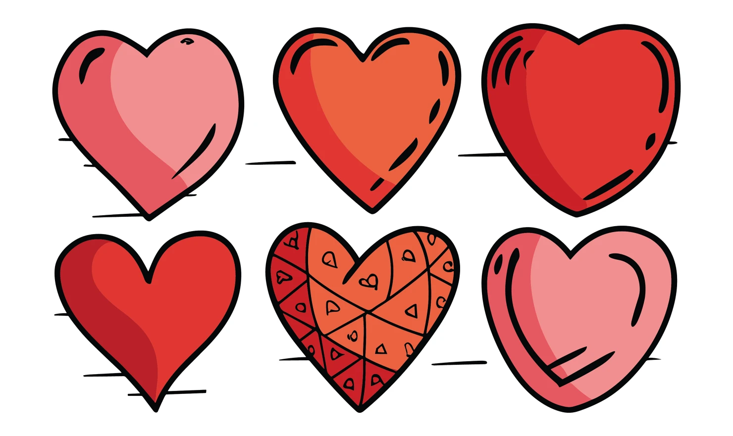 Hearts customizable icon set design #34693