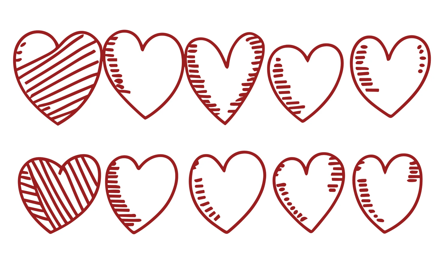 Hearts customizable icon set design #34694