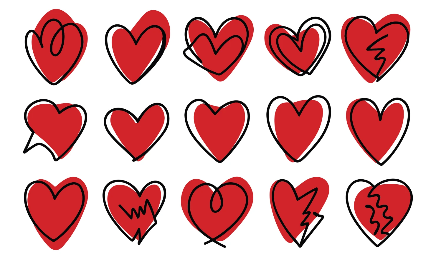 Hearts customizable icon set design #34695