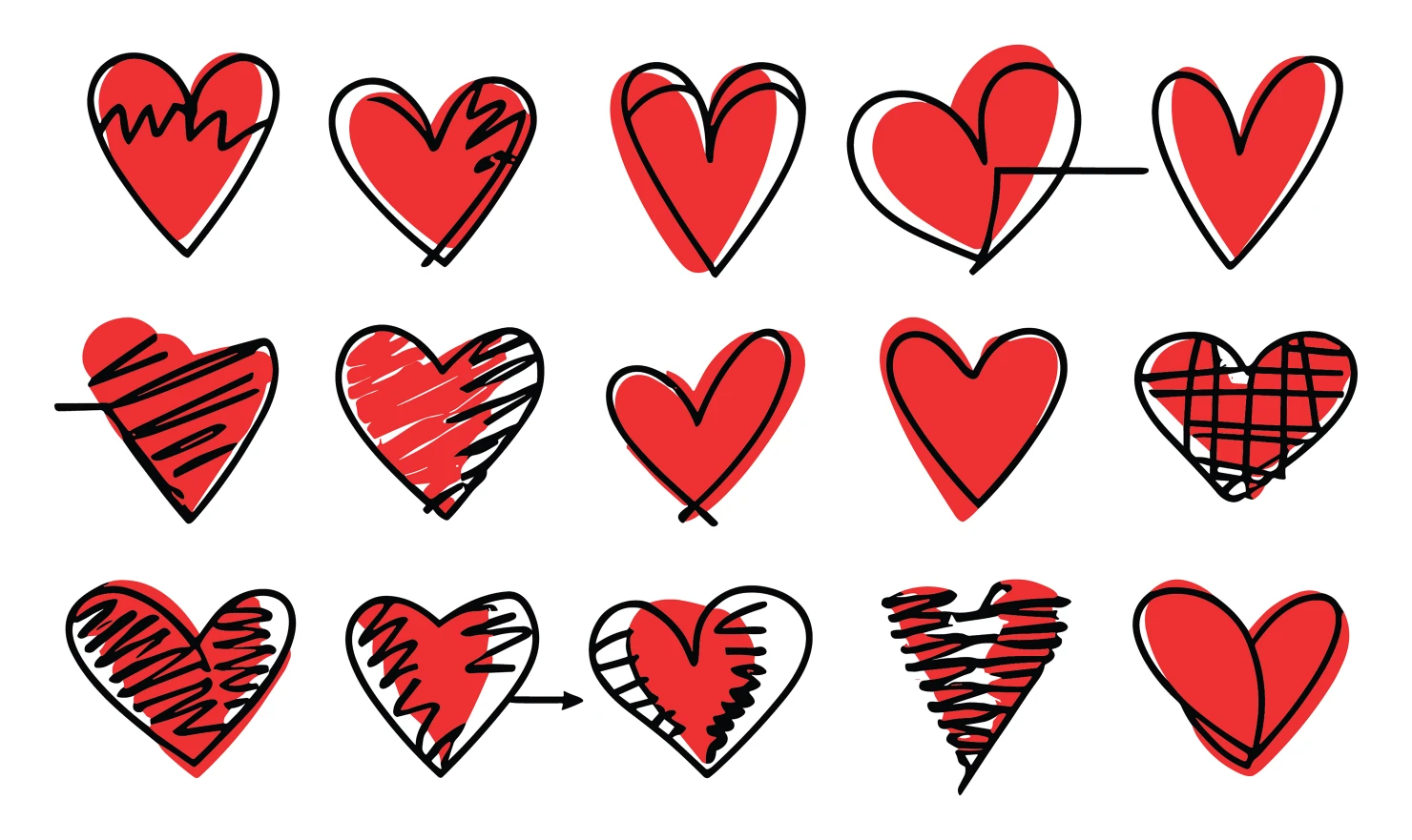 Hearts customizable icon set design #34696