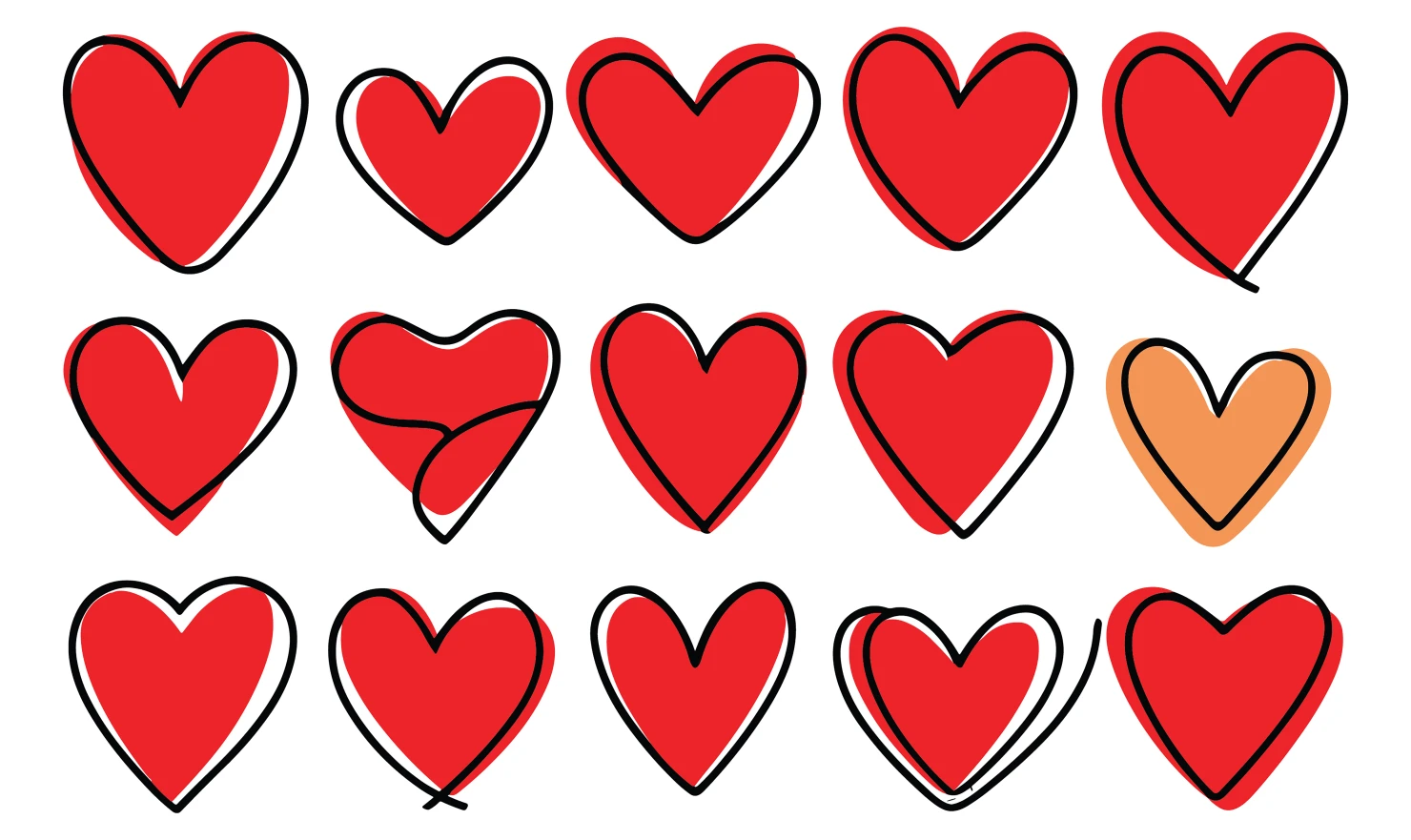 Hearts customizable icon set design #34697