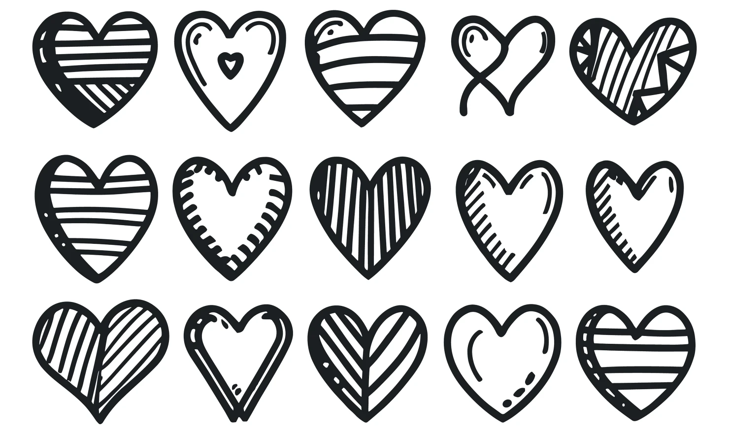 Hearts customizable icon set design #34698