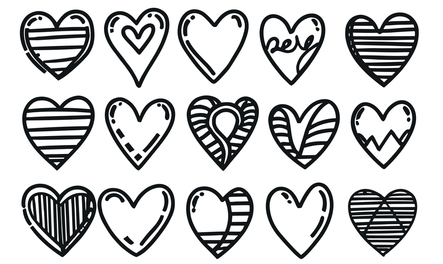 Hearts customizable icon set design #34699