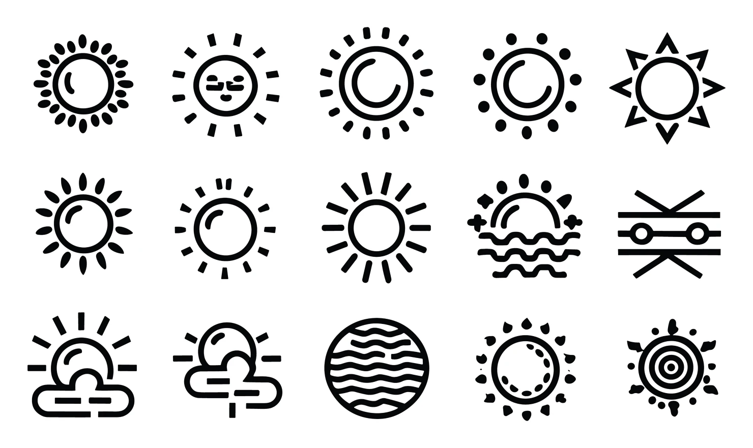 Sun customizable icon set design #34703